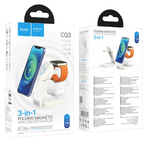 HOCO CQ3 Caricabatteria Wireless MagSafe da 15W per iPhone, Watch e AirPods - Bianco
