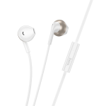 HOCO M115 Auricolare a Filo con Connettore Lightning, Cuffiette a Capsula e Cavo Piatto - Bianco