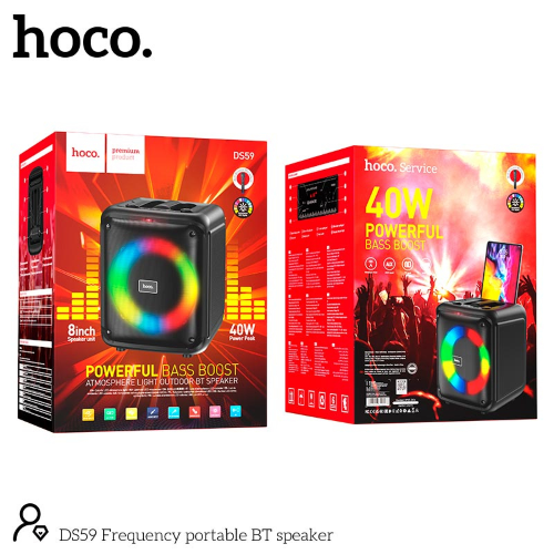 HOCO DS59 Speaker Wireless 40W con Microfono Incluso, Bluetooth 5.0, Jack 3.5 e Batteria 3600mAh