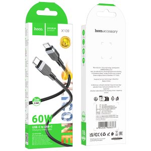 HOCO Cavetto X109 Type-C to Type-C PD 60W da 3 Metri - Nero