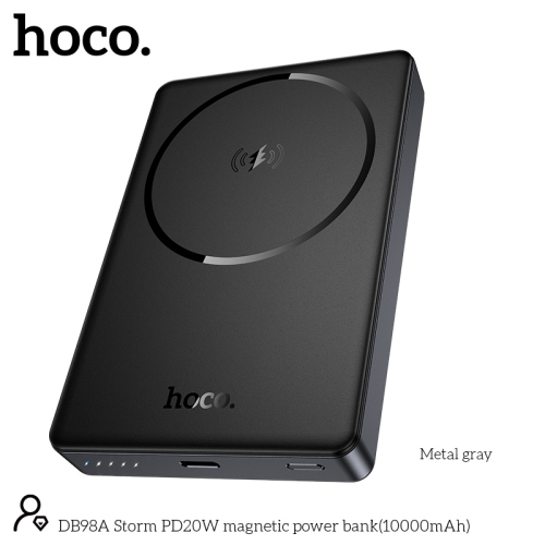 HOCO DB98A Power Bank Magnetico da 10000mAh MagSafe - Nero