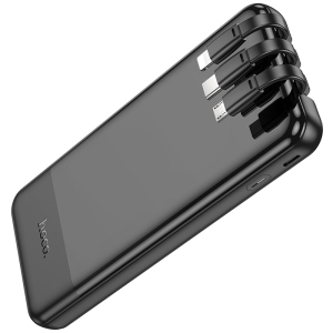 HOCO J114 Power Bank da 10000mAh PD 22.5W con Display e Cavo Integrato USB-C e Lightning - Nero
